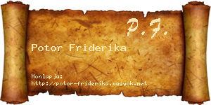 Potor Friderika névjegykártya